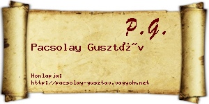 Pacsolay Gusztáv névjegykártya